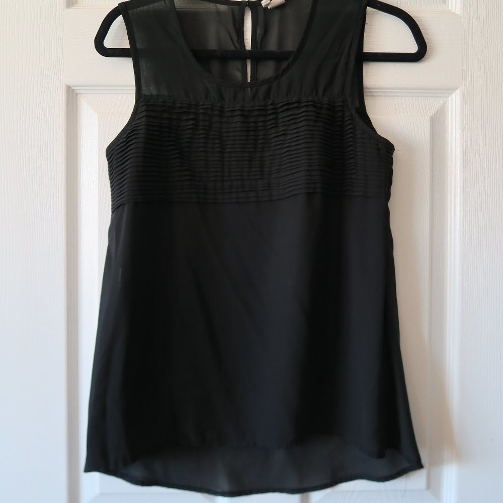 Black Sleeveless Sheer Blouse - Professional